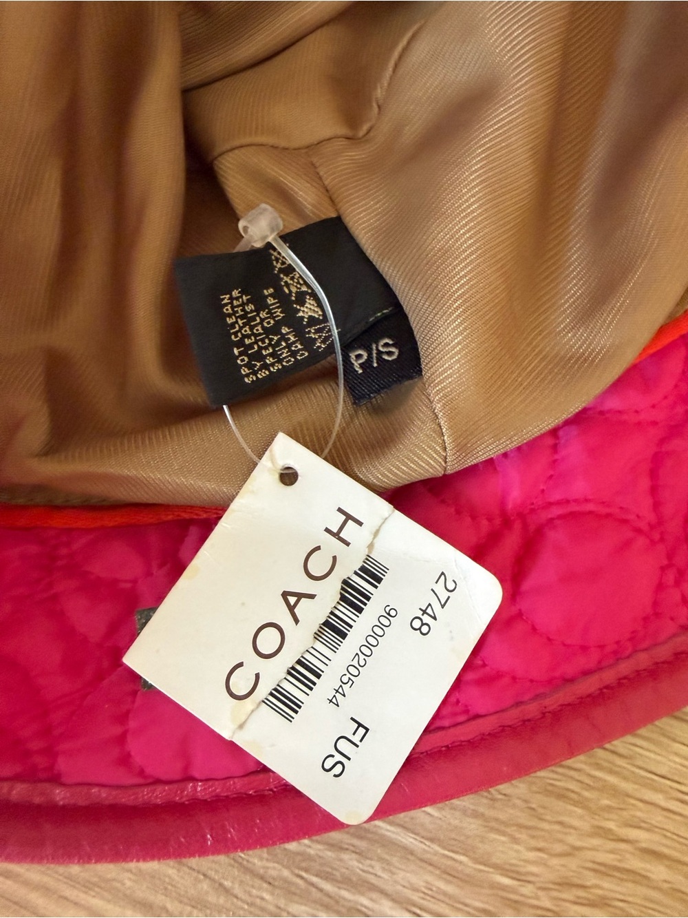 Coach Quilted Pink Bucket Hat - Picture 2 of 5